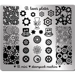 04 Steampunk machine, Mini Stamping Plade, B. Loves Plates