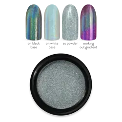 HOLOGRAFISK Mirror Powder 01, Sølv, Moyra
