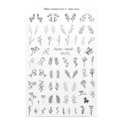 Try On Sheet til stampingplade no. 79 - Green Leaves.