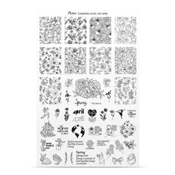 Try On Sheet til stampingplade no. 140, April, Moyra