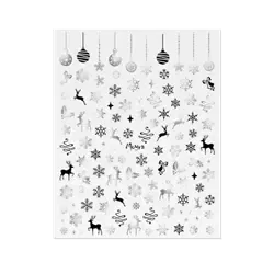 Klistermærkeark, Sort/Sølv juletema,  No. 22, Moyra