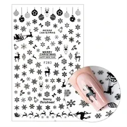 Sorte jule klistermærker, F283, GNB