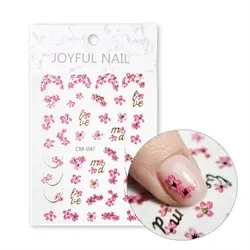 Blomster klistermærker med guld, CM-047, GNB