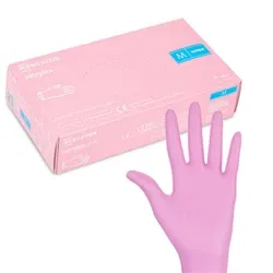 Engangshandsker af nitril, størrelse M, Pink, 100 stk, MEDISTERILL