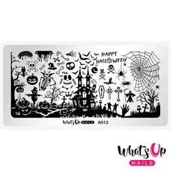 A012 Happy Halloween, stampingplade, Whats up Nails