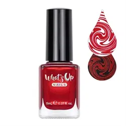 WSP010 Hotter than Red, Rød shimmer stamping neglelak, Whats Up Nails