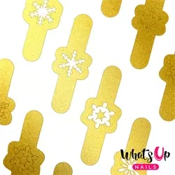 Jolly Snowflakes Stencils, Gold, 2 ark, (40 stk) Whats Up Nails