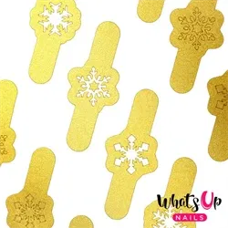 Merry Snowflakes Stencils, Gold, 2 ark, (40 stk) Whats Up Nails