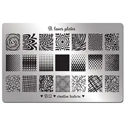 12 Creative Texture, XL Stamping plade, B Loves Plates
