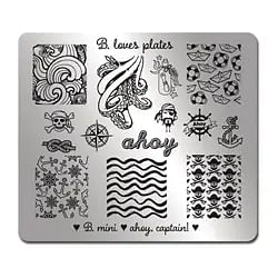 01 Ahoy, captain!, Mini Stamping Plade, B. Loves Plates