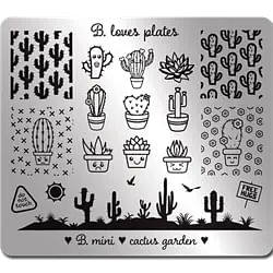 02 Cactus Garden, Mini Stamping Plade, B. Loves Plates
