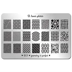 01 Geometry Is Perfect, XL Stamping plade, B Loves Plates