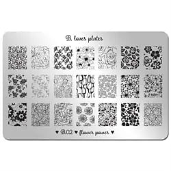 02 Flower Power, XL Stamping plade, B Loves Plates