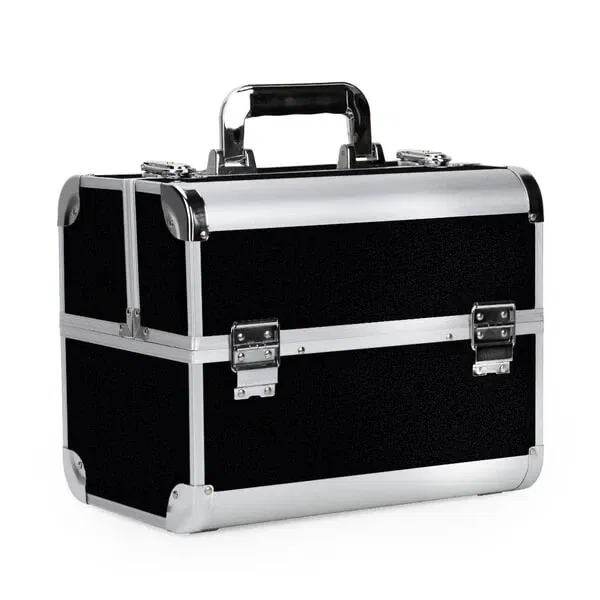 Kuffert til Negleprodukter i Sort/sølv, Str. L