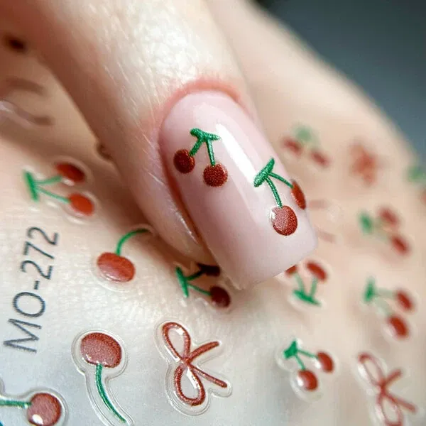 Klistermærker med kirsebær 5D, selvklæbende, MO-272, GNB