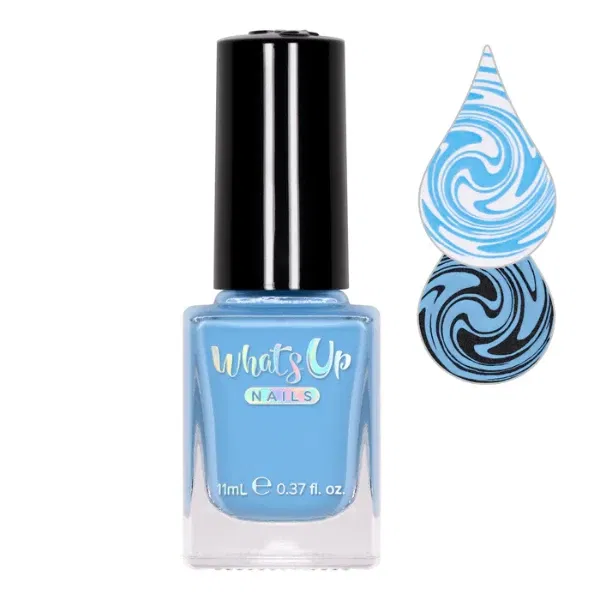 WSP041 Sky Glider, Pastel blå stamping neglelak, Whats Up Nails