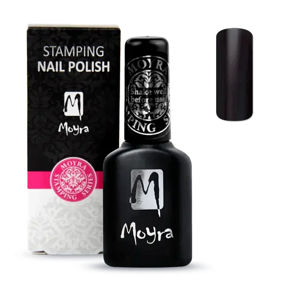 Sort Smart Polish, Langsom tørrende stamping neglelak, SPS01, Moyra