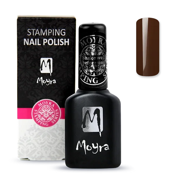 Brun Smart Polish, Langsom tørrende stamping neglelak, SPS12, Moyra