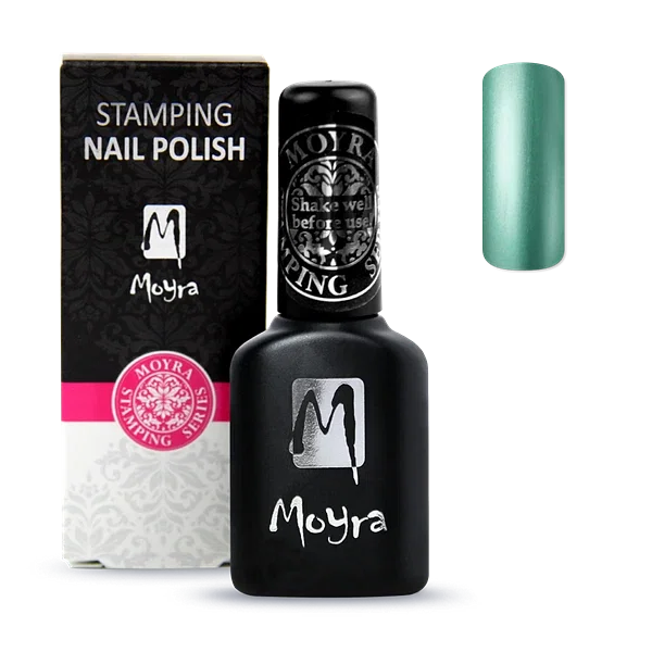 Metallisk Grøn Smart Polish, Langsom tørrende stamping neglelak, SPS17, Moyra