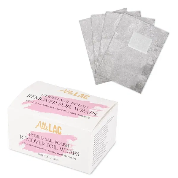 Pakke med 100 stk Gelpolish Remover Wraps i folie, GNB