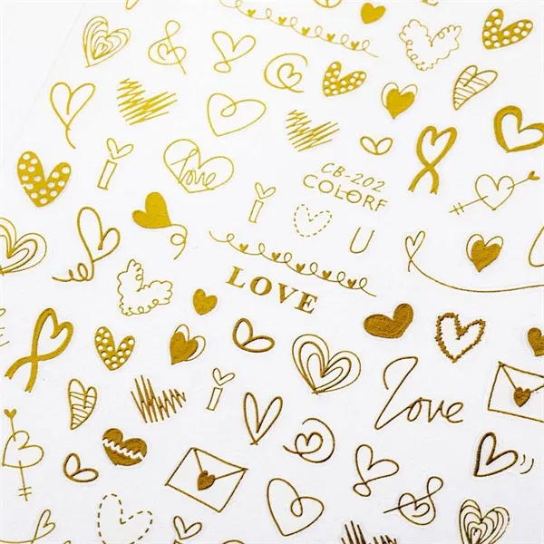 Guld hjerter klistermærker, cb-202, CNB