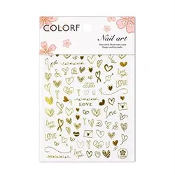 Guld hjerter klistermærker, cb-202, CNB