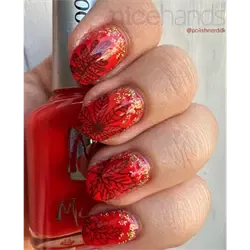 Efterår - Bladdesign med glitter, Step by step