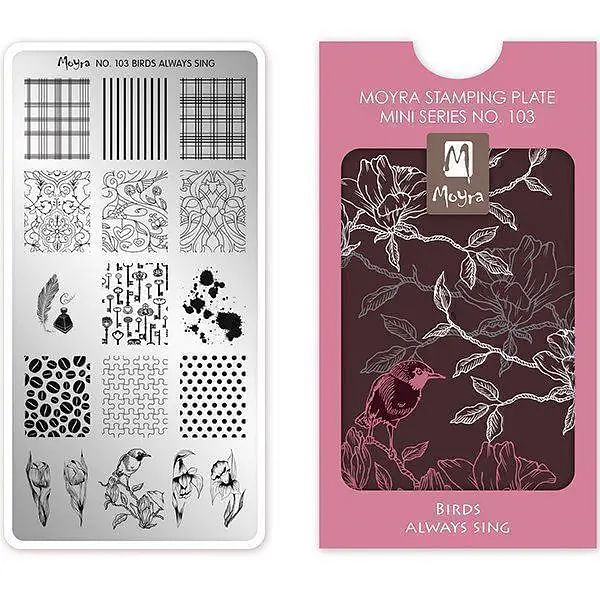 Birds always sing MINI Stamping Plate NO. 103 Moyra