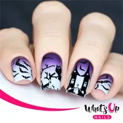 A012 Happy Halloween, stampingplade, Whats up Nails