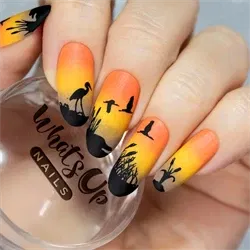 A025 Silhouette Menagerie, stampingplade, Whats up Nails