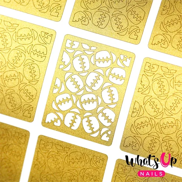 American Football Stencils, 2 ark, (24 stk) Whats Up Nails