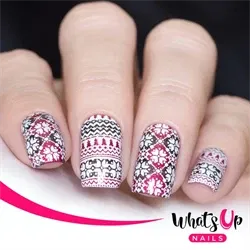 B035 Icy Wonderland, stampingplade, Whats up Nails