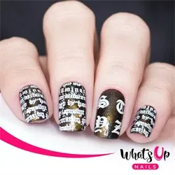 B063 Goth is the New Black, stampingplade, Whats up Nails