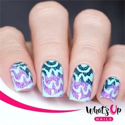 B069 Texture Therapy, stampingplade, Whats up Nails