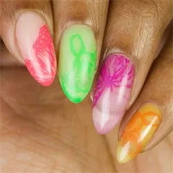 B074 A Flower a Day, stampingplade, Whats up Nails