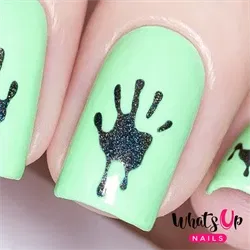 WV400 Bloody Hands Stencils, 2 ark, (36 stk) Whats Up Nails