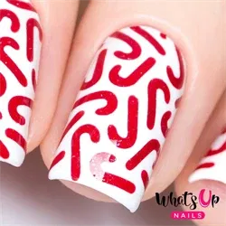 Candy Canes Stencils, 2 ark, (24 stk) Whats Up Nails