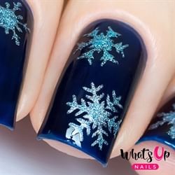 Merry Snowflakes Stencils, Gold, 2 ark, (40 stk) Whats Up Nails