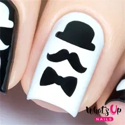 Movember Stencils, 2 ark, (40 stk) Whats Up Nails