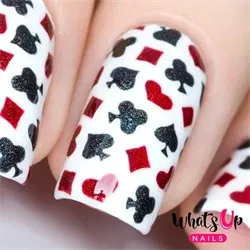 Playing Cards Stencils, 2 ark, (24 stk) Whats Up Nails