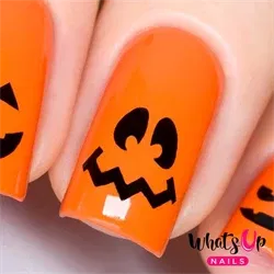 Pumpkin Faces Stencils, 2 ark, (40 stk) Whats Up Nails
