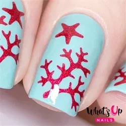 Sea Star and Coral Stencils, 2 ark, (40 stk) Whats Up Nails