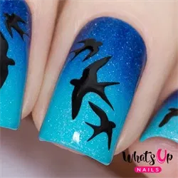 Swallows Stencils, 2 ark, (40 stk) Whats Up Nails